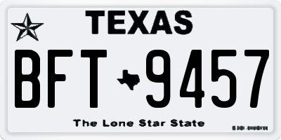 TX license plate BFT9457