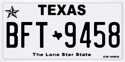 TX license plate BFT9458