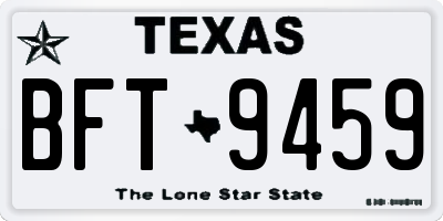 TX license plate BFT9459