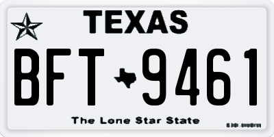 TX license plate BFT9461