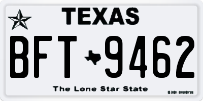 TX license plate BFT9462
