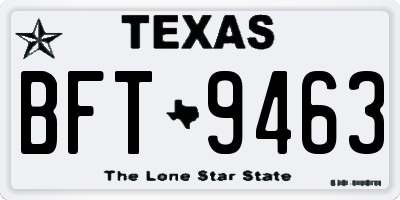 TX license plate BFT9463