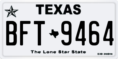 TX license plate BFT9464