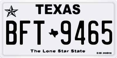 TX license plate BFT9465