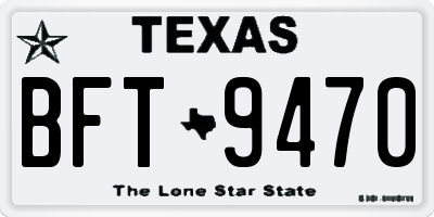 TX license plate BFT9470