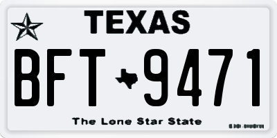 TX license plate BFT9471