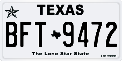 TX license plate BFT9472
