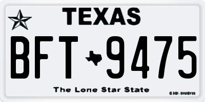 TX license plate BFT9475