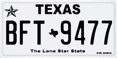 TX license plate BFT9477