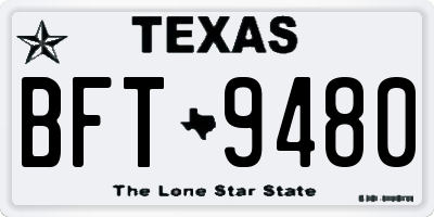 TX license plate BFT9480