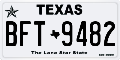 TX license plate BFT9482