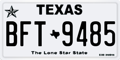 TX license plate BFT9485