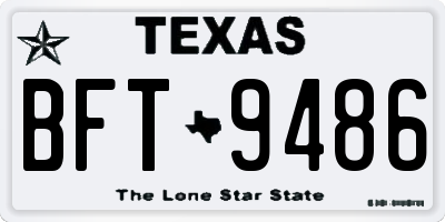 TX license plate BFT9486