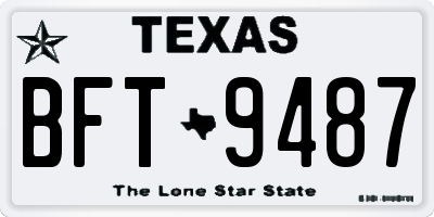 TX license plate BFT9487
