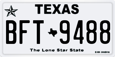 TX license plate BFT9488