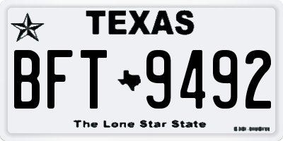 TX license plate BFT9492