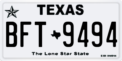 TX license plate BFT9494