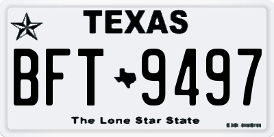 TX license plate BFT9497