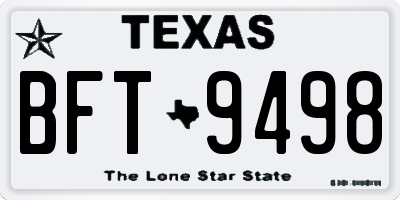 TX license plate BFT9498