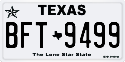 TX license plate BFT9499