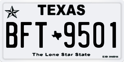 TX license plate BFT9501