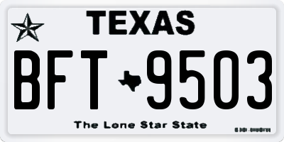 TX license plate BFT9503