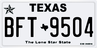 TX license plate BFT9504