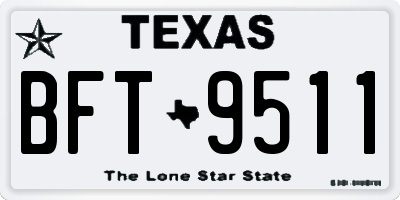 TX license plate BFT9511