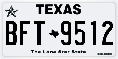 TX license plate BFT9512