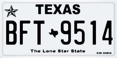 TX license plate BFT9514