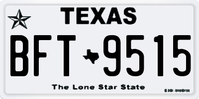 TX license plate BFT9515