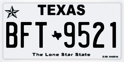TX license plate BFT9521