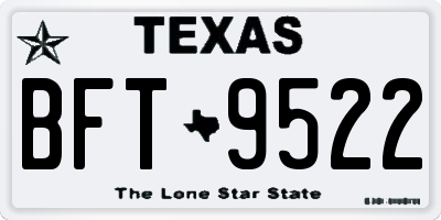 TX license plate BFT9522
