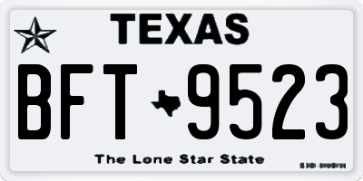 TX license plate BFT9523