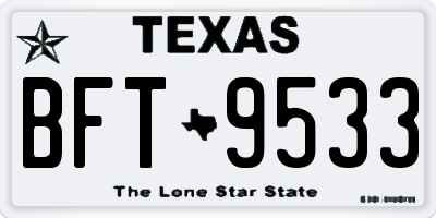 TX license plate BFT9533