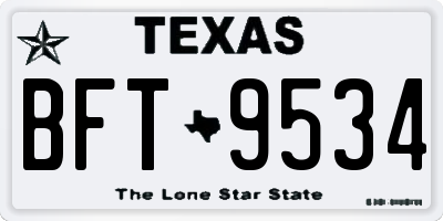 TX license plate BFT9534