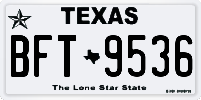 TX license plate BFT9536
