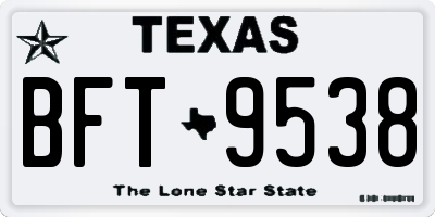 TX license plate BFT9538