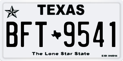 TX license plate BFT9541