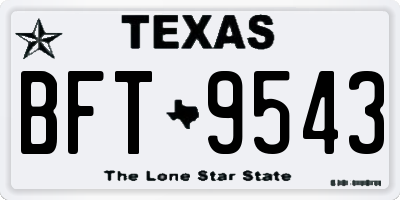 TX license plate BFT9543