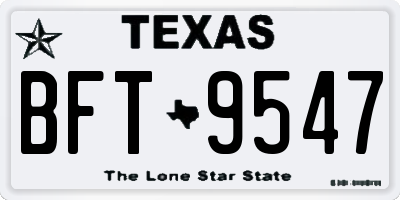 TX license plate BFT9547