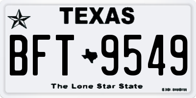 TX license plate BFT9549