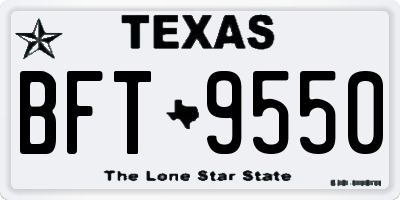TX license plate BFT9550