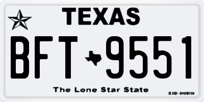 TX license plate BFT9551