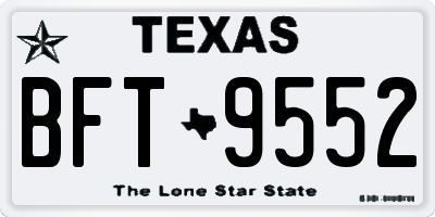TX license plate BFT9552