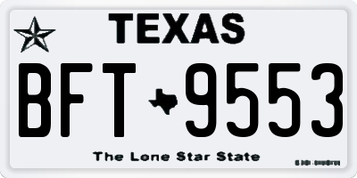 TX license plate BFT9553
