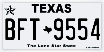 TX license plate BFT9554
