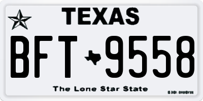 TX license plate BFT9558