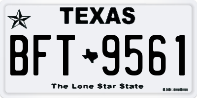 TX license plate BFT9561