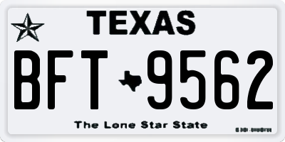 TX license plate BFT9562